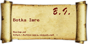 Botka Imre névjegykártya